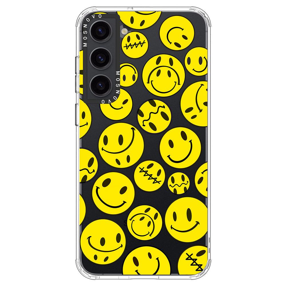 Yellow Sad Smile Face Phone Case - Samsung Galaxy S23 Case - MOSNOVO