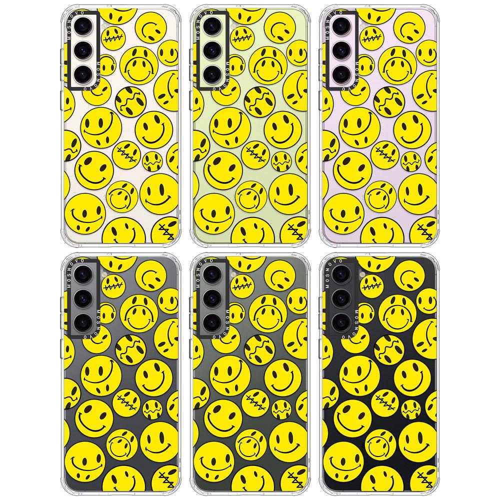 Yellow Sad Smile Face Phone Case - Samsung Galaxy S23 Case - MOSNOVO