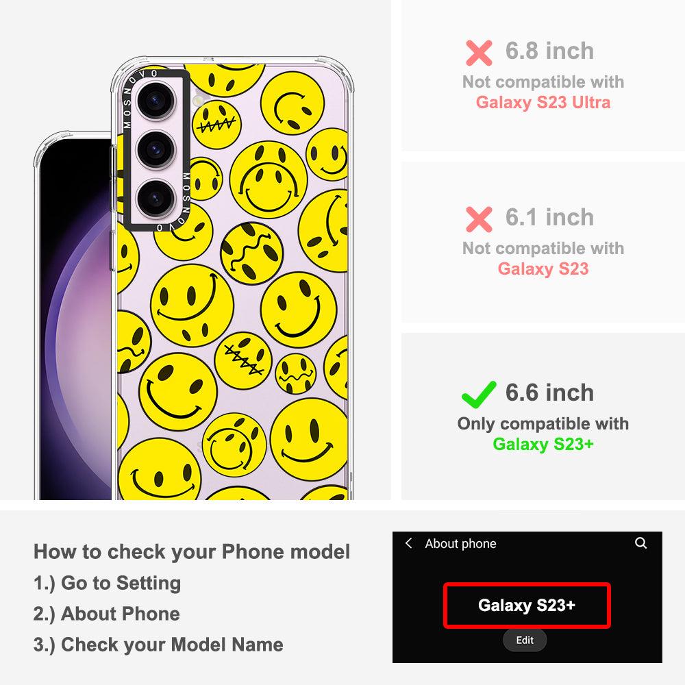 Yellow Sad Smile Face Phone Case - Samsung Galaxy S23 Plus Case - MOSNOVO